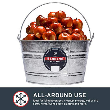 Behrens Hot-Dipped Galvanized Steel Utility Pail 4-1/4 Gallon - size: 17 quart, style: Hot Dipped