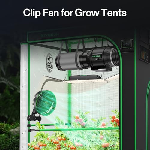 VIVOSUN AeroWave E6 Gen2, Grow Tent Clip Fan 6”, EC Motor, Smart Control, Powerful Oscillating Fan, Local Timer, Weatherproof IP54, for Hydroponics Circulation Cooling, Black | EC Motor, Smart Wifi Control, Local Timer, Weatherproof IP54, Strong Airflow b