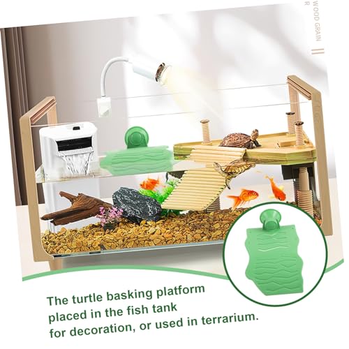 WOONEKY Reptile Basking Platform Cup Turtle Stand for Aquariums Easy to Install Tortoise Decor and Climbing Ramp for Healthy Exercise