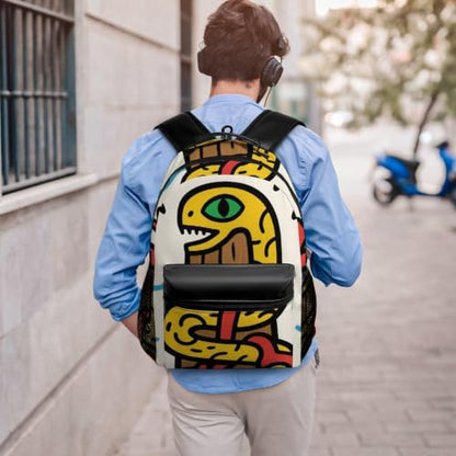 Snake Totem Pole Laptop Bag Back Pack Travel Backpack Sports Work Backpacks Teacher Bookbag 16.5in