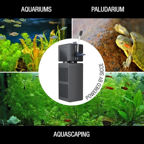 Sicce Shark PRO 700 Internal Aquarium Filter 190 GPH Submersible | Up to 53 Gallons | in-Tank Freshwater and Saltwater Application with Dual Removable Filter Cartridges | Fish Tank Turtle Terrarium - size: Shark PRO 700