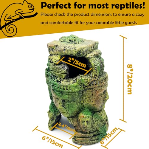 Bearded Dragon Reptile Hide Caves Khmer Buddha Ruins Décor Lizard Leopard Gecko Hideout Terrarium Tank Snake Amphibian Personalized Cambodia Decoration - style: KHMER BUDDHA RUIN