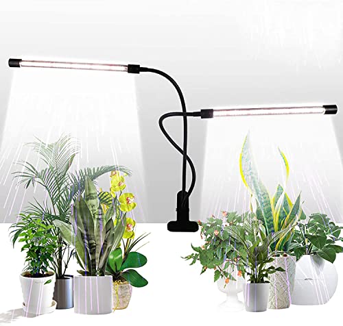 GHodec Grow Light,Full Spectrum White 84 LED Clip Plant Light | 6000K White Full Spectrum Desk Lamp for Indoor Plants Growing, 4/8/12H Timer & 5 Dimmable Levels