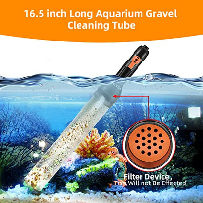 enomol Gravel Vacuum for Aquarium Water Changer Fish Tank Cleaning Tools,Siphon Universal Quick Pump Aquarium Water Changing (30ft) - size: 30ft
