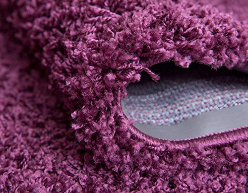Unique Loom Solid Shag Collection Area Rug (2' 6" x 13' 1" Runner, Eggplant Purple) - color: Eggplant Purple, size: 2'6" x 13'1" (Runner)