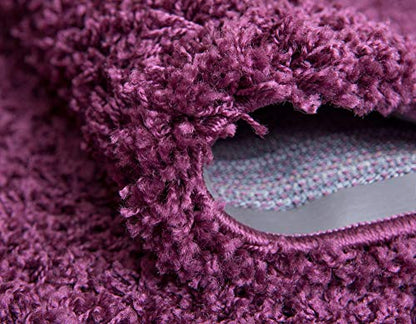Unique Loom Solid Shag Collection Area Rug (2' 6" x 13' 1" Runner, Eggplant Purple) - color: Eggplant Purple, size: 2'6" x 13'1" (Runner)