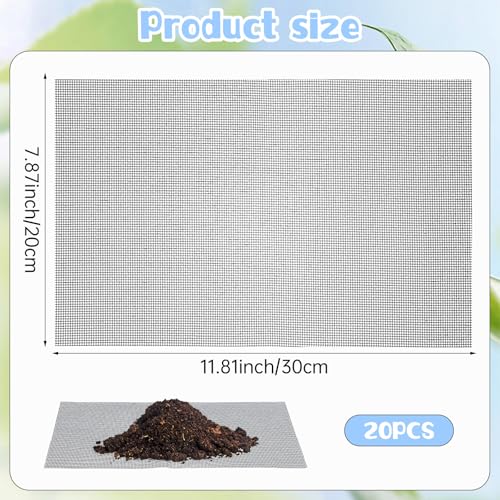 20PCS Flower Pot Hole Mesh Pad Drainage Screen Succulent Bonsai Mesh | Potting Mat Bonsai Mesh, Pots Substrate Barrier Plants Screen Mesh, Plant Pots Drainage Meshes, Preventing Soil Leakage