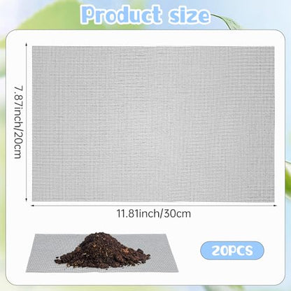 20PCS Flower Pot Hole Mesh Pad Drainage Screen Succulent Bonsai Mesh | Potting Mat Bonsai Mesh, Pots Substrate Barrier Plants Screen Mesh, Plant Pots Drainage Meshes, Preventing Soil Leakage