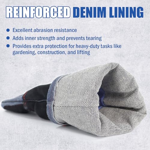IC ICLOVER Animal Handling Gloves, Snake Bite Proof Gloves, Double Leather | Cat, Dog Training, Bird, Falconry, Snake Reptile Handling, Animal Control, Reinforced Palm Padded, Anti Bite Scratch Gloves - color: L -16inch
