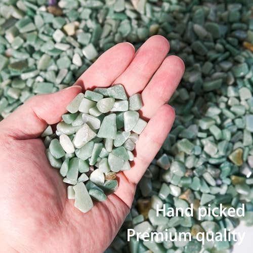 Green Aventurine Chips Bulk 1lb, 600+ Pieces, 8-15mm Natural Gemstones - color: Green Aventurine, size: 1LB