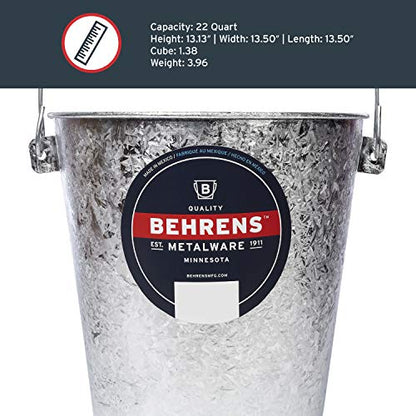 Behrens Hot-Dipped Galvanized Steel Utility Pail, 22-Quart - size: 22-Quart, style: Hot Dipped