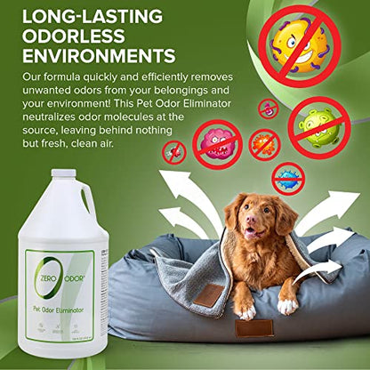 Zero Odor Pet Odor Eliminator Refill for Cat & Dog Urine, Carpet, 128 oz | Enzyme free, Urine Smell Eliminator for Pet Beds, Litter Areas & Furniture – No Lasting Scent, Sprayer not Included - size: 128 Fl Oz (Pack of 1)