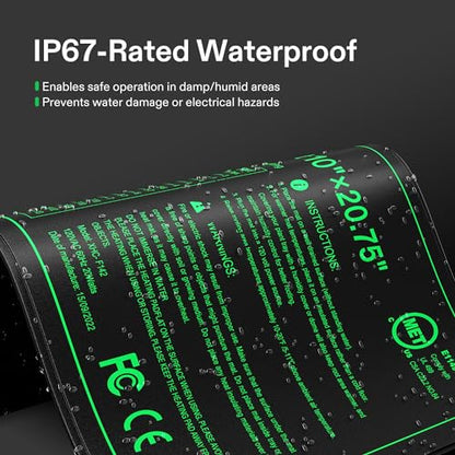 VIVOSUN 10"x20.75" Seedling Heat Mat with Built-in Temperature Controller | UL & MET-Certified Waterproof Plant Heating Pad for Germination, Hydroponics, Brewing, Breeding, and Greenhouses - size: 10"x20.75"
