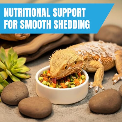 JOR Bearded Dragon Fruit & Insect Mix, Sun-Dried Vegetables, Freeze-Dried Bananas, Crickets, Mealworms & Calcium-Enriched Silkworms, Tasty Balanced Meal for Turtles, 3.5 oz