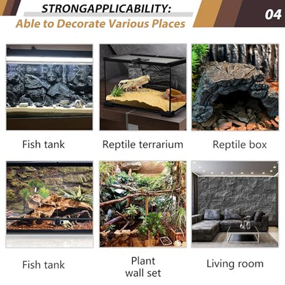 23.6x17.7in Rock Terrarium Background,3D Reptile Tank Background Board,Amphibian Stereo Backdrop Wall,Lizard Snake Gecko Spider Turtle Fish pet silo Background Decorative Panel(Yellow) - color: yellow-23.6"* 11.8"（1pcs）