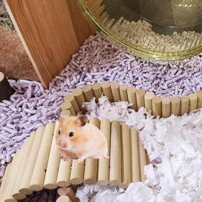 PIVBY 2PCS Wooden Hamster Ladder Bridge, Flexible Wood Tunnel Hide, Hamster Chew Toys for Small Animals Guinea Pig, Rat, Chinchilla, Gerbil, Mice, Mouse (Natural) - color: 2 PCS, Natural wood