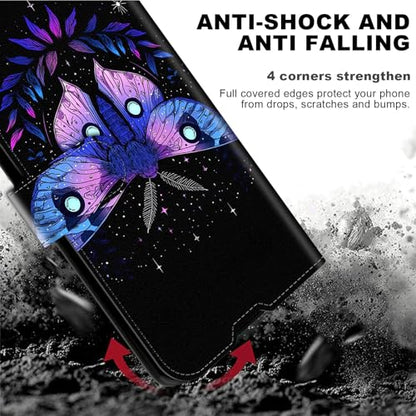 for Cricket Outlast 5G 2024 Wallet case with RFID Blocking Credit Card Holder Kickstand, Folio Flip PU Leather Shockproof Protective Cover for AT&T Motivate Pro 5G, Mystical Moth - color: Mystical Moth