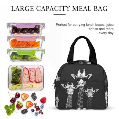 Giraffe Family Lunch Bag for Women Men | Insulated Lunch Box Leakproof Food Meal Containers Reusable Foldable 6L Capacity Lunch Tote Bags for Work Picnic Travel - color: style-15