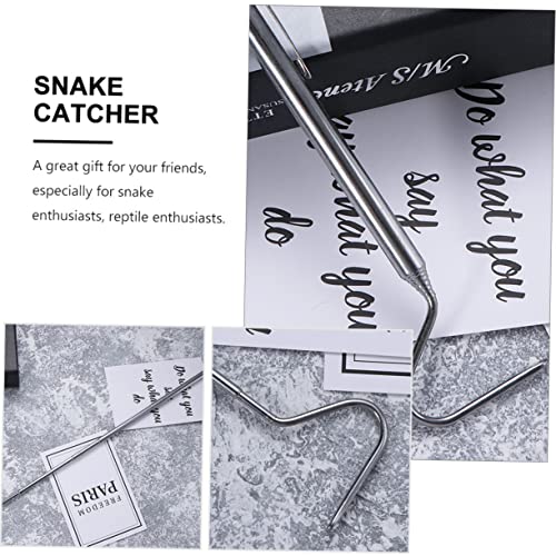 BESPORTBLE 2pcs Telescoping Snake Grabber Hooks Stainless Steel Reptile Catching Tools Comfortable Grip for Safe Handling of Snakes and Reptiles