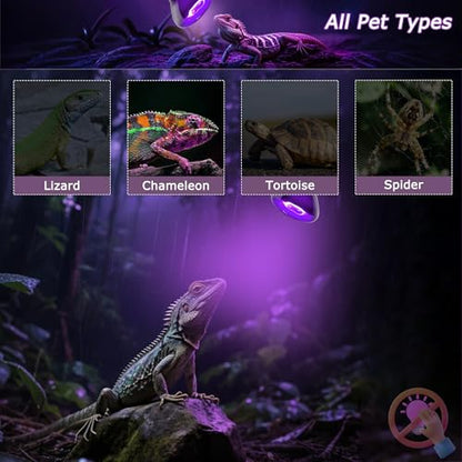 Reptile Moonlight Bulb,60W Soft Purple Night Light for Terrariums