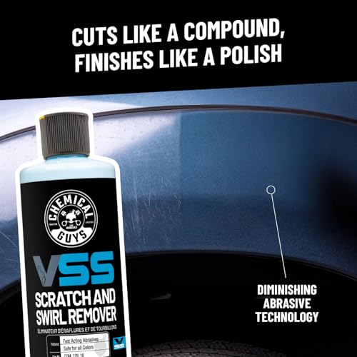 Chemical Guys, VSS One-Step Scratch & Swirl Remover, Cut & Polish, 16 oz | Cuts scratches and swirls then finishes to a high gloss in one step, safe on clear coat and ceramic paint