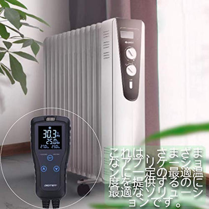 DIGITEN Temperature Controller DTC102 2-Stage Temperature Controlled Outlet Heat Mat Thermostat 110V Plug-in Reptile Thermostat