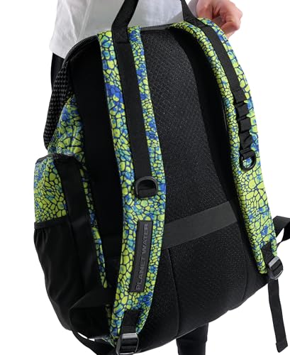 ARENA One Go Swim Backpack Travel Large Size Athletes Sports Equipment Bag 45 Liters - color: Snakeskin Print Green