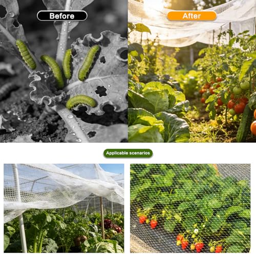Garden Netting, 8.2'x25' Fine Mesh Net, Guard Veggies, Fruits & Flowers | Garden & Plant Netting for raised beds. Mesh fencing & tree net bags shield veggies, fruits, plants & flowers from pests. - size: 8.2'x25'