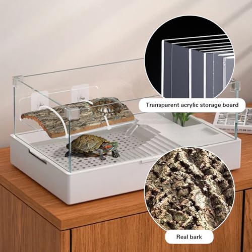 Turtle Basking Platform, Floating Natural Tree Bark Climbing Platform Baby Tortoise Resting Terrace for Frogs, Terrapins, Tank Accessory