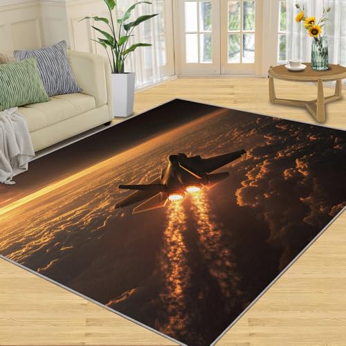 Airplane Rug 3x5-3x5 Rug, Helicopter Area Rugs for Bedroom, Fantasy Cloud Rugs for Living Room, Boys Carpet, Washable Carpet, Airplane Home Decor & Gifts - color: 1-airplane, size: 3'x5'/(Rectangular)