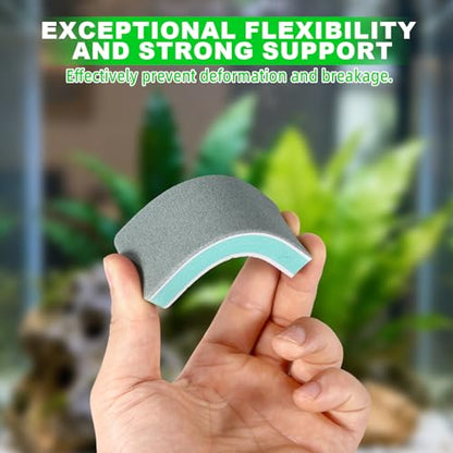 8pcs Double-Sided Fish Tank Cleaning Brushes, EVA Aquarium Sponge Brush Scrubber Cleaner Fish Tank Cleaning Tool for Aquarium Glass & Home Kitchen (Blue and White)