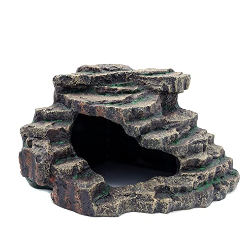 JIHAQUA Bearded Dragon Tank Accessories Extra Large Cave | Reptile Hideouts Cave Habitat Decor Bearded Dragon Clothes