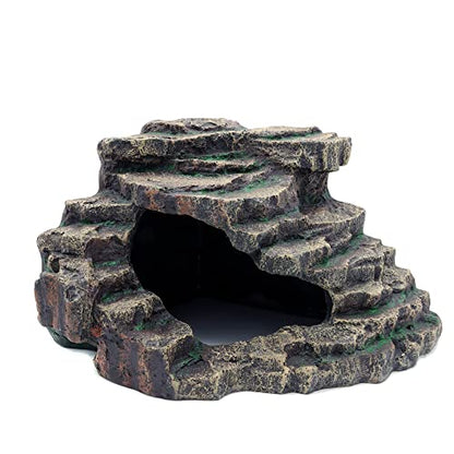 JIHAQUA Bearded Dragon Tank Accessories Extra Large Cave | Reptile Hideouts Cave Habitat Decor Bearded Dragon Clothes