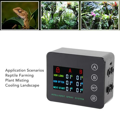 Zunate Reptile fogger Smart Spray System, Reptile Humidifier for Terrariums, Reptile Mister Automatic with 360°Adjustable Misting Nozzles for Amphibian Lizard Snake Frog Plants