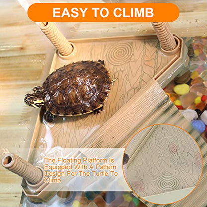 YOUTHINK Turtle Basking Platform, Reptiles Floating Platform with Ramp Stairs Turtle Dock Floating Platform for Turtles Aquarium Fish Tank Decor