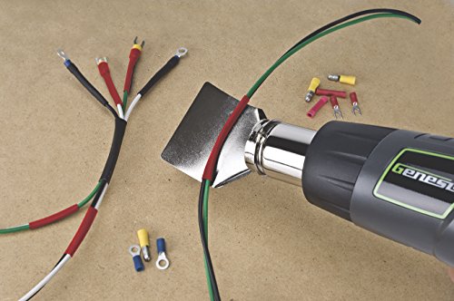 Genesis GHG1500A Dual Temperature Heat Gun Kit With Fast Heat High And Low Settings 572F/1000F, Air Reduction Nozzle, Reflector Nozzle, And Two Deflector Nozzles with 2 Year Warranty | 572F or 1000F, For Shrink Tubing, For Crafting, For Vinyl Wrap, 4 Acce