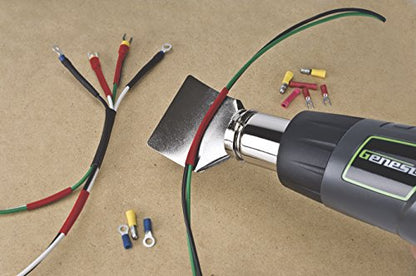Genesis GHG1500A Dual Temperature Heat Gun Kit With Fast Heat High And Low Settings 572F/1000F, Air Reduction Nozzle, Reflector Nozzle, And Two Deflector Nozzles with 2 Year Warranty | 572F or 1000F, For Shrink Tubing, For Crafting, For Vinyl Wrap, 4 Acce
