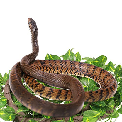 Canlierr 4 Pcs Reptile Vines, Flexible Bendable Jungle Climbing Vine Terrarium, Fake Plants for Reptiles, Artificial Leaves Terrarium Tank Pet Habitat Decor for Bearded Dragons, Lizard, Snake, Gecko