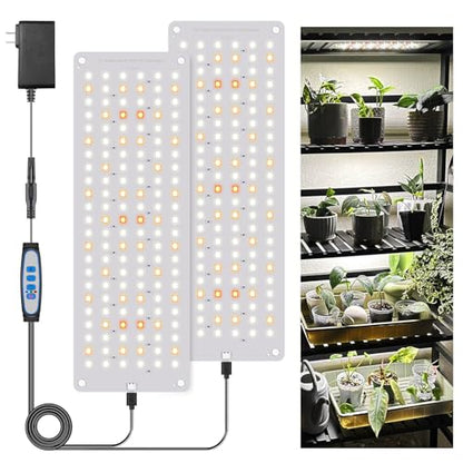Grow Light, 276 LEDs Full Spectrum 6000K Plant Light, 2Panels | Auto Timer 6/12/16,3 Color Modes,5 Dimmable Levels,for Seed Starting, Veg and Bloom - size: 2Panels