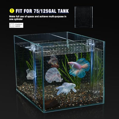 Acrylic Fish Tank Divider,75 Gallon Tank Divider,Adjustment Clear Fish Tank Separator Set with Suction Cups (75gal/125gallon) - size: 18''x20''(75/125gal)