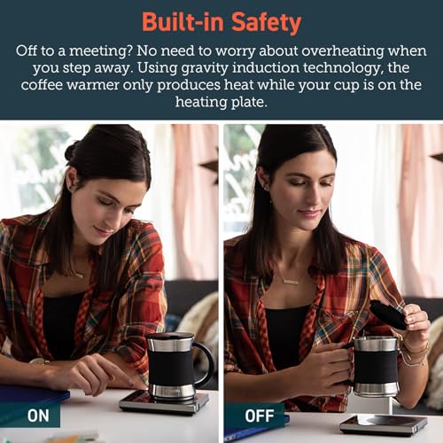 Cosori Coffee Mug Warmer for Desk, Office, 1°F Precise Temperature Control | Digital Cup Heater, Touch Tech & LCD Digital Display (77-194℉), 304 Stainless Steel