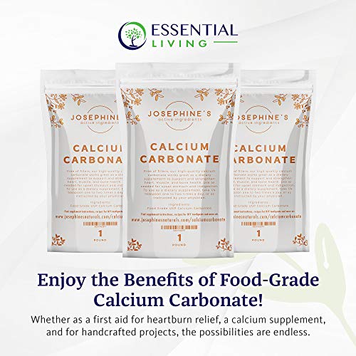 Josephine’s Active Ingredients: Calcium Carbonate Powder - Food Grade Supplement, Heartburn Relief, Ingredient for DIY Toothpaste and Chalk Paint Projects - 1 lb. - No Additives or Fillers