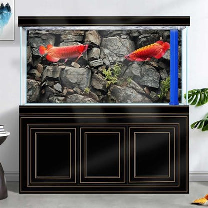 24X16IN Stone Aquarium Background, Rock Fish Tank Background, Natural Rocky Glass Terrarium Background with 8 EVA Double-Sided Tape - color: Stone, size: 24X16in/60X40cm