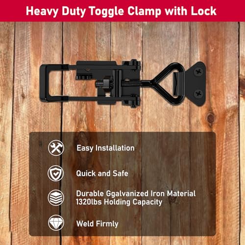 4 Pack Heavy Duty Toggle Clamp Latch 4003 Style - 1320Lbs Capacity Adjustable Quick Release Hasp Clamps - size: 4003-4pcs
