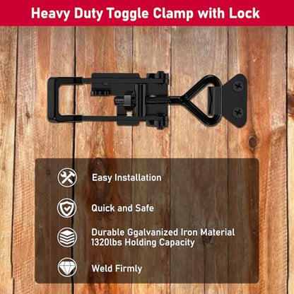 4 Pack Heavy Duty Toggle Clamp Latch 4003 Style - 1320Lbs Capacity Adjustable Quick Release Hasp Clamps - size: 4003-4pcs