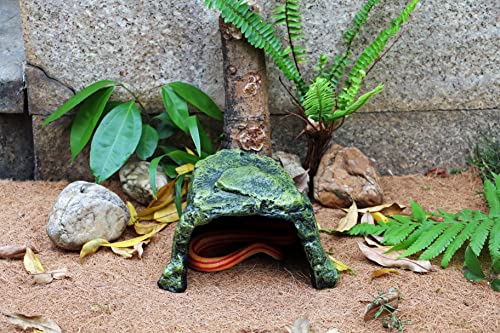 Reptile Cave Climb Hideout Hideaway – Stone Cave Shelter Hiding, Decorative Resin for Aquariums & Terrariums. Ideal for Amphibians,Lizards,Snakes,Bearded Dragons,Geckos,Scorpions,Frogs... Large Size - style: StyleC-Green(Medium Size)