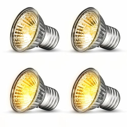 GOZILLA 4 Pack Reptile Heat Lamp, E27 UVA UVB Reptile Light Bulb, Heat Light Bulb for Tortoise, Bearded Dragon, Snakes.(2PCS 25W + 2PCS 50W) - color: Light Bulb-4 Pack (25w*2+50w*2)