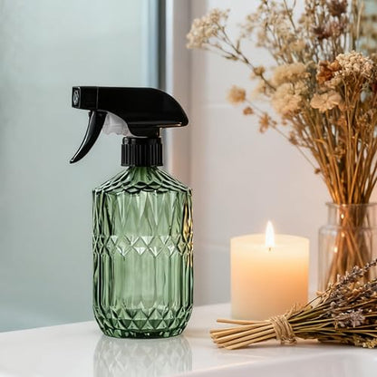 Plant Mister Spray Bottle, 15oz, Green, Adjustable Nozzle,2PCS | Pressure Watering Can, Plant Mister Fine Mist for Indoor Flowers, Outdoor Gardening, Cleaning, Pets Care, Hair - color: Green