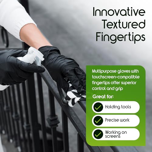 Inspire 6 or 8 Mil HEAVY DUTY Stretch Nitrile Black Gloves Disposable Latex Free - color: Black 6 Mil, size: XX-Large
