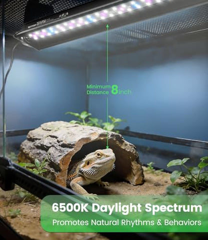 23W T5 UVB LED Reptile Light – High Output UVA UVB Light for Bearded Dragon, T5 10.0 UVB Reptile Light Fixture (27.5") - size: 27.5"